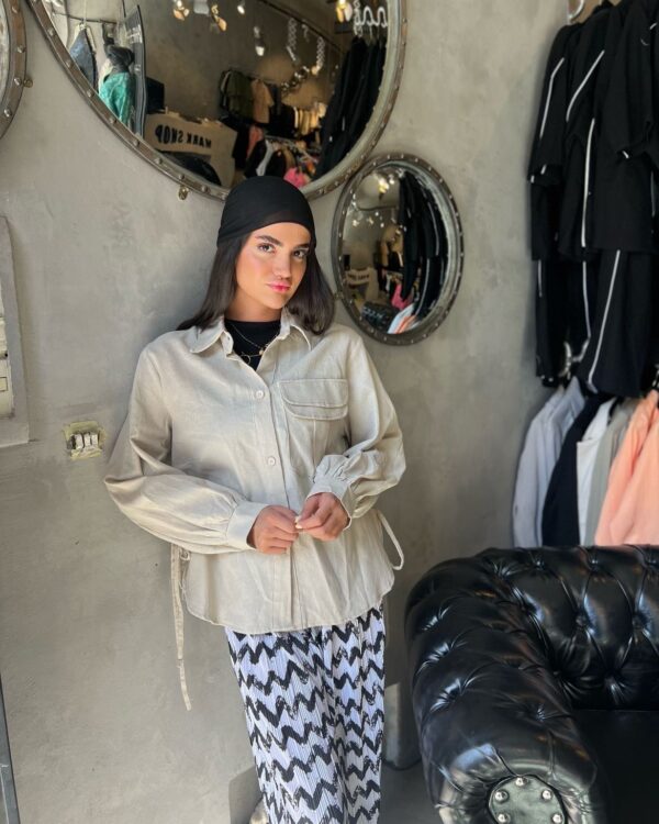 مانتو تک جیب بغل بند دار - 11002119 - Image 6