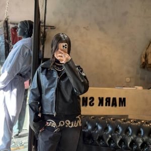 کت چرم آستین زیپ – 201044